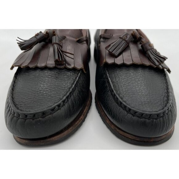 Allen Edmonds Nashua Loafers Size 10.5D Kiltie Tassel Black Brown Leather Shoes - Picture 2 of 12